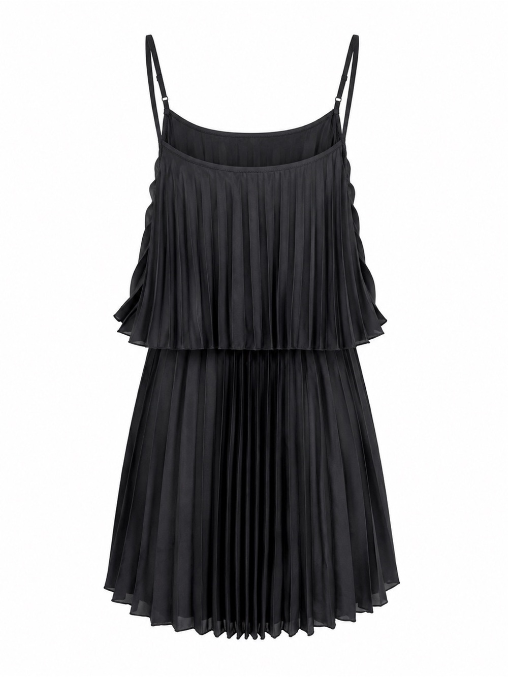 Charming Charlie NWT pleated layered black mini dress, medium